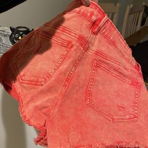 Red washed denim shorts! Like new